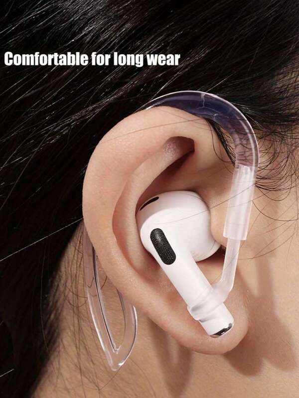1 par de ganchos de silicona para orejas compatibles con la gama completa de Pro, compatibles con 1/2/3, accesorios de ganchos para orejas transparentes
