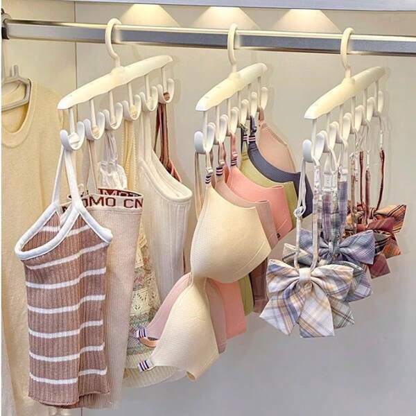 Percha giratoria, soporte para tirantes de sujetador, ahorro de espacio, tendedero de ropa ondulado, percha multifuncional, adecuado como regalo para familiares, familia, amigos, maestros, compañeros de clase, viajes, actividades al aire libre, campamento, fiestas, vacaciones en la playa