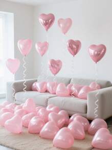 10-200pcs 10 Inch Pink Heart Shaped Latex Balloons, Suitable For Valentine's Day, Birthday, Wedding, Anniversary, Theme Party, Engagement, Home Decor, Party Supplies