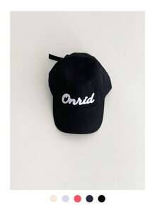 1pc New Arrival Contrasting Color Wide Brim Small Face Baseball Cap, Student Letter American Style Baseball Hat,