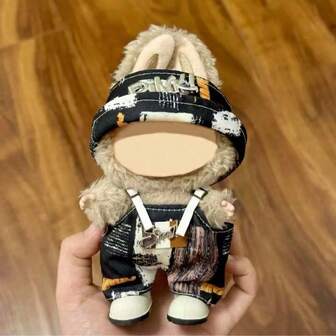 [Clothes Only] New 17cm Plush Doll 1st/2nd/3rd Generation Labobo Outfit - Polka Dot Suspender Pants Set For Labubu