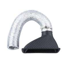 Car Carbon Pattern Air Inlet - Front Bumper Intake Pipe, Heat Dissipation - Silver - View 9