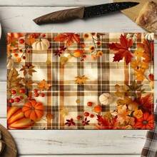 4-Piece Set Of Autumn Thanksgiving Themed Placemats With Pumpkin And Maple Leaf Print Designs, Measuring 30X45 Centimeters, Is Perfect For Theme Decoration In Thanksgiving Restaurants, Dining Tables, Indoor And Outdoor Gatherings, And Rural Kitchens. It Is The Best Choice For Thanksgiving Gifts.