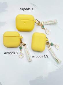 Apple 1pc Daisy Flower Keychain Earphone Cover Compatible With Airpods 4 Pro2 Airpods 3 Airpods2 1 Silicone One-Piece Soft