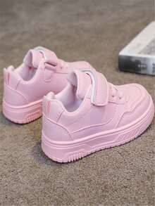 1 pereche de pantofi sport pentru copii, la modă, confortabili, cu fund moale, respirabili, casual, versatil, din PU, design pentru băieți și fete, antiderapanți, impermeabili, Preppy, cu fund plat, potriviți pentru toate anotimpurile