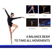 HOMCOM 2.1M 7FT Gymnastics Folding Balance Beam Home Gym Training Exercise Sports - Blue - Blue - View 6