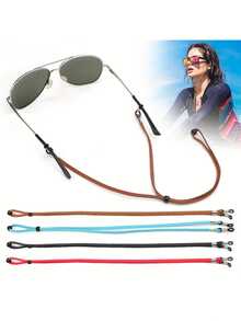 1pc Men's Suede Eyeglass Strap, Adjustable Anti-Slip Eyeglasses Cord, Eyewear Lanyard - A - View 4