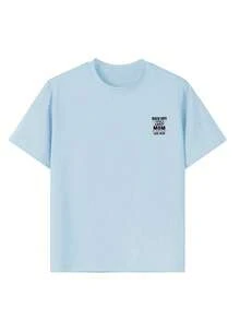 Tween Boy Casual Graphic Print Crew Neck Short Sleeve T-Shirt, Summer Top - Baby Blue - View 6