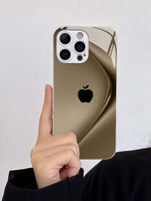 Ốp lưng điện thoại tối giản phong cách doanh nhân, họa tiết Apple màu bạc, thiết kế cong chuyển sắc, mặt kính cường lực độ nét cao, chống rơi vỡ, unisex, tương thích với iPhone 17/16 Pro Max/15 Pro/14 Pro Max/13 Pro Max/16 Pro/15 Pro Max/12 Pro Max/11/XS Max/7 Plus, tương thích với ốp bảo vệ chống rơi vỡ cho iPhone 13. - màu nâu - Xem 4