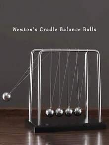 1pc Creative Desktop Decor Physics Concept Perpetual Motion Ball, Alloy Newton's Cradle (Non-Perpetual) - Multicolor - View 1
