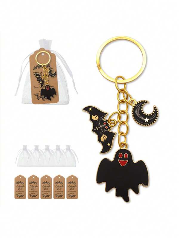 1 Pieza Nuevo Accesorio de Llavero de Murciélago de Fantasma de Luna Negra de Halloween, Regalos para Hombres y Mujeres, Accesorios Colgantes, Accesorios de Bolso, Accesorios de Coche, Accesorios de Mochila