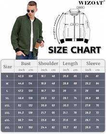 Mens Casual Lightweight CoatChristmas MQ4K - 軍綠色 - 查看 9