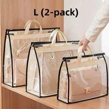 1pc Transparent Large Capacity Portable Storage Bag - High Quality Dust-Proof Hanging Bag, Saves Closet Space, Convenient For Storage And Organization, Each Bag Is Easy To Carry, Minimalist Transparent Handheld Storage Bag, Dust-Proof And Moisture-Proof Storage Bag, Multi-Functional Wardrobe Bag - Beige - View 22