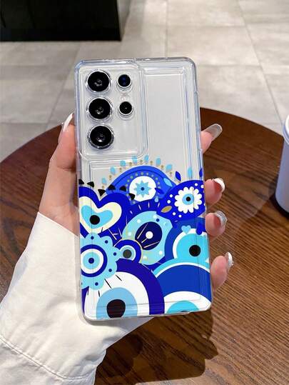 1pc Luxury Heart, Eye, Flower, Devil's Eye Transparent Airbag Anti-Drop TPU Phone Case, Suitable As Holiday Gift Compatible With Apple XS/XS Max/XR/11 12 13 14 15 16 Pro/Pro Max/14 15 16 Plus And Series