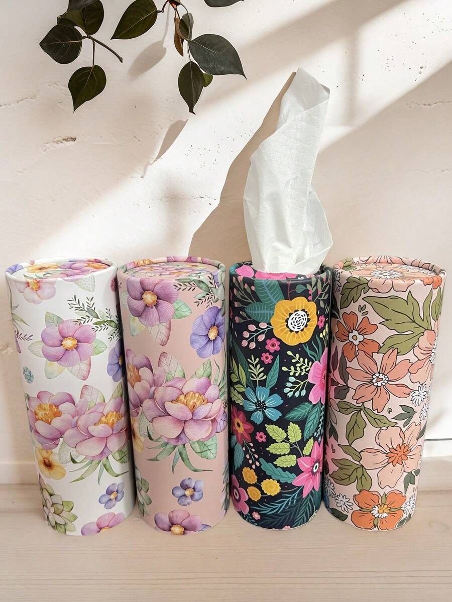 High Quality Car Tissues/Household Tissues, Car Tissue Storage Tube, Cylindrical Shape, Exquisite Floral Pattern Design! Inhaling Towels Is Essential For Both Family And Travel! Creative Car Tissue Supplier, 50 Sheets Per Pack, Suitable For Outdoor Picnics, Home Bedrooms, Bathrooms, Offices, Restaurants, Cleaning Agents, Party Accessories. Halloween/Christmas Tissues