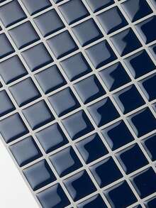 WoStick 10 Inch X 10 Inch Waterproof Textured Vinyl DIY Wallpaper, Self-Adhesive Backsplash Tile, Small Grid Peel And Stick Tile, Suitable For Home Decor Wallpaper, Wall Decor, Room Decor, Bedroom Decor, Kitchen Decor - Royal Blue - View 4