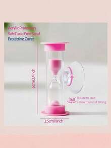 1/2/3pcs Unbreakable Plastic Mini 2-Minute With Suction Cup, Rotatable Sand Timer For Toothbrushing, Kitchen, Games, Classroom, Sandtimer - Multicolor - View 3