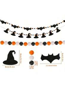 1 件南瓜万圣节花环，毛毡南瓜花环木珠花环万圣节感恩节家居装饰，秋季南瓜装饰卧室鬼屋壁炉墙壁室内室外，南瓜横幅，秋季花环，万圣节花环，万圣节室内装饰，无纺布材料，家居装饰，房间装饰，墙壁装饰 - 彩色 - 查看 2