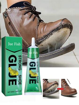 Jue-Fish Super Glue For Shoe Repair, Multi-Purpose Adhesive For Shoes, Leather, Bags, Sofa, Waterproof, Fast Drying, Flexible, Convenient And Easy To Use