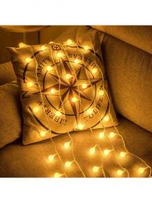 1pc Frosted White Ball Battery Box Light String, LED Mini Frosted Ball Decorative Light, Warm And Delicate Lighting, Brings A Comfortable Feeling, Suitable For Indoor, Bedroom, Room, Living Room, Courtyard, Garden, House, Festival, Party, A Reliable Choice To Create Atmosphere. - Warm Light - View 1