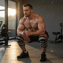 GOGI SPORTS Knee Wraps Premium Quality Crossfit Gym Knee Bandages