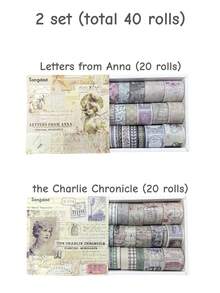 20 Piezas De Cinta Adhesiva Washi Para Decoración De Diario Con Sello Dorado Ambientado En Galaxias Lejanas - Rosa - Ver 14