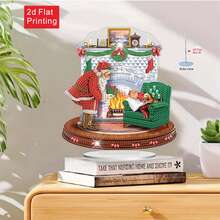 Kit de pintura de diamantes asimétrica 5D, Pintura de diamantes de arte DIY de Papá Noel, Adecuado para principiantes adultos y amantes de las manualidades, Mejor decoración de escritorio para la sala de estar, dormitorio, estudio y otros espacios interiores