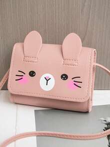 Kids Accessories Mini Crossbody Bag, Cute Bunny Shaped Shoulder Bag With Adjustable Strap, Spacious Compartment For Daily Essentials, Perfect For Girls, Kids, Teens, And Bunny Lovers For School, Shopping, Parties, And Casual Outings! - Black - View 14