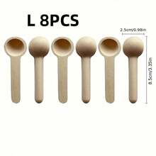 4/8 Pieces Mini Wooden Spoon Long Handle Honey Spoon Jam Spoon Coffee Spoon Dessert Seasoning Salt Spoon Stirring Spoon Spoon - Multicolor - View 15