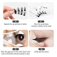 C&Litangel - Magnetic False Eyelashes, Easy To Put On In 3 Seconds, Natural And Light False Eyelashes 3D Magnetic False Eyelashes Set, Reusable, No Glue Required, Waterproof And Natural Effect, Double-Layer Design, Easy To Wear Eye Makeup, 4/8 Pieces Optional, First Choice For Beginners, Suitable For Easter, Travel Parties And Festivals - màu đen - Xem 10