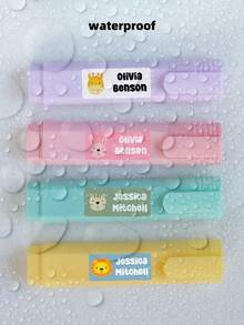 1-210pcs Transparent Waterproof Vinyl Name Labels - Customizable Cute Stickers, Suitable For School Supplies/College Dorm Organization/Sports Gear, Reusable No-Iron Identity Labels For Lunch Boxes/Water Bottles/Gym Bags, Daycare/Summer Camp Gift Sets, Back To School Season