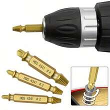 Bringing You Good Luck And Wealth, 1 Set/6 Damaged S Screw Extractor Kits With Box, HSS Screw Extractor, Manual Accessories - Golden - View 8