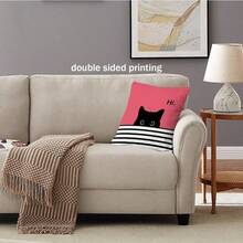 Geschenke für Katzenmamas: 18x18 Kissenbezüge - Gelb & Schwarz, Geschenkset für Katzenliebhaber