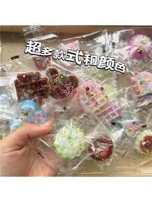 20PCS Mini Soft Doughnuts And Various Desserts Pinch Toys Fluffy Cheesecake Biscuits Toast Wafers Ice Cream Irritable Toys Teen Birthday Gifts