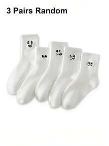 10双男女通用卡通图案运动袜，中筒袜，适合情侣，节日礼物，春夏秋季均适用