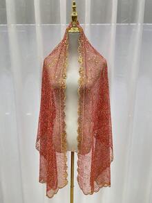 1 chiếc khăn choàng/khăn choàng thêu sequin đa năng dành cho nữ, thích hợp cho đám cưới và nhiều dịp khác nhau - Nhiều màu - Xem 10