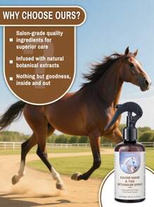 GJYC PET Horse Mane & Tail Detangler Spray | Quick Detangle & Moisturize For Show-Ready Coats | 6.76 Fl Oz | Sericin & Panthenol Formula With Calendula Extract | Cruelty-Free, For All Horses