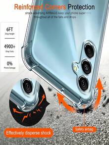 2Pcs Curved Anti Spy Hydrogel Film Explosion Proof And Scratch Resistant Privacy Mobile Screen Protector Film With 1pc Shockproof Camera Lens Protection Transparent Phone Case Compatible With Samsung Galaxy S25 S24 S23 Ultra/Redmi Note 14 13 Pro/Vivo/Realme//Compatible With Xiaomi/OPPO Reno/Honor/Compatible With Huawei - Membrane + Shell - View 12