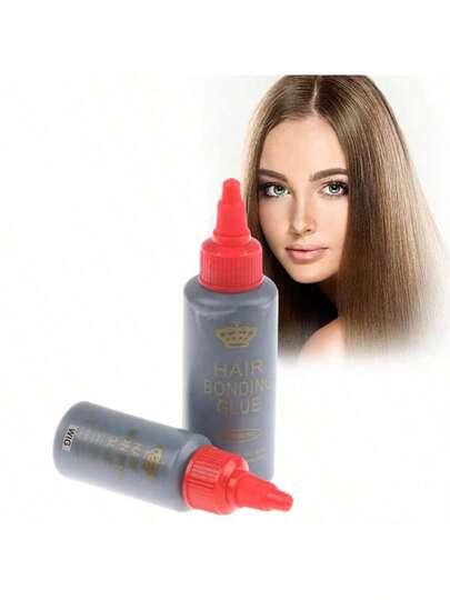 黑色头发编织粘合剂防水抗真菌头发粘合胶超级粘合，完美固定头发粘合蕾丝胶