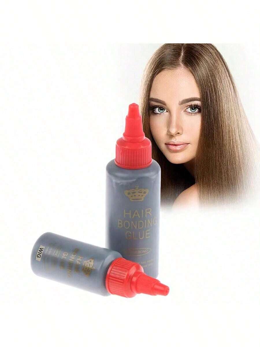 黑色头发编织粘合剂防水抗真菌头发粘合胶超级粘合，完美固定头发粘合蕾丝胶