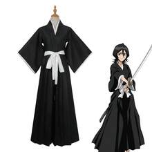 Bleach Kuchiki Rukia Cosplay Costumes Kurosaki Ichigo Die Pa Soul Society Shinigami Kimono Full Outfit Thousand-Year Blood War ,Halloween Costume - Black - View 1