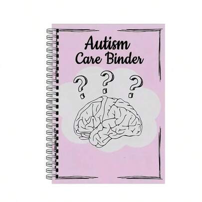 90-Page Brain-Themed Autism Care Binder – Spiral-Bound Organizer With Behavior Trackers, IEP Templates & Communication Guides | Special Needs Planner For Parents, Therapists & Neurodivergent Adults | Daily Journal & Therapy Logbook