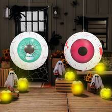 2 pièces Boules oculaires gonflables, en matériau PVC, décoration suspendue convenant pour Halloween, créer une atmosphère effrayante pour la cour, la décoration de fête et les cadeaux de vacances