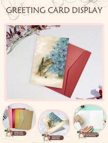 1PC Christmas Cat Card With Envelope - Universal Christmas Holiday Wishes - Festive Cat & Christmas Tree Design - Perfect For Friends, Family, Cat Lovers & Everyone On Your List - Multicolor - View 2