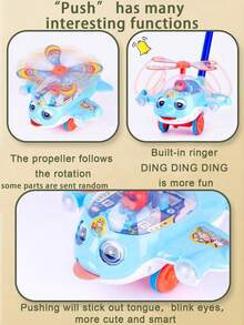 幼兒推車/騎乘玩具，推拉式馬造型，帶翅膀和鈴鐺，互動學習步行器玩具，適合3至7歲兒童，幫助寶寶行走，具有聲音和閃爍的眼睛，隨機顏色