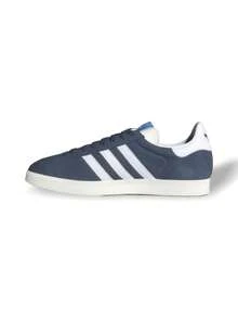 Adidas Gazelle 系列男女款运动鞋，绒面革鞋面，经典复古风格，现代舒适，日常百搭，二手墨色 IG6212 - 藍白 - 查看 1