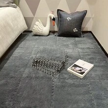 15pcs Interlocking Carpet Tiles, Bedroom Bedside Long Plush EVA Foam Puzzle Mat, Home Living Room Large Area Block Floor Rug Set - High Pile