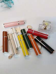 Atomizador de perfume de vidrio envuelto en cuero de lujo de 10 ml, atomizador de perfume recargable mini portátil, contenedor cosmético libre de BPA - verde - Ver 7