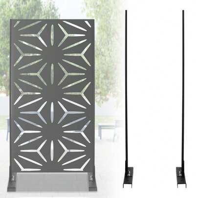 Metal Privacy Screen Stand - Stylish Outdoor Decor For Balconies, Gardens, And More, 1.9m Height, Durable Steel Construction, Easy Installation, Waterproof Finish