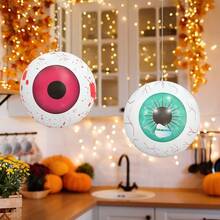 2 pièces Boules oculaires gonflables, en matériau PVC, décoration suspendue convenant pour Halloween, créer une atmosphère effrayante pour la cour, la décoration de fête et les cadeaux de vacances